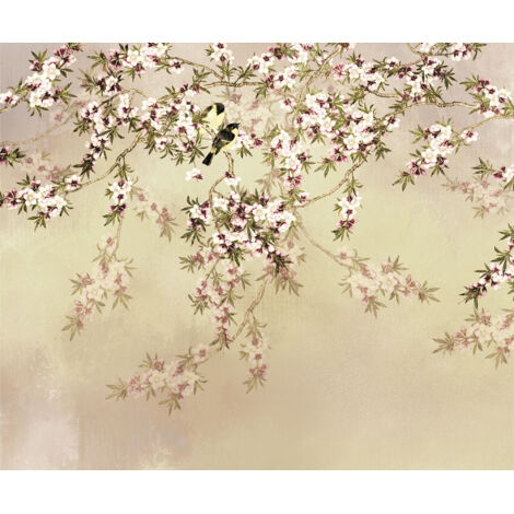 Papier peint panoramique romantique Oiseaux Amoureux (1/5)