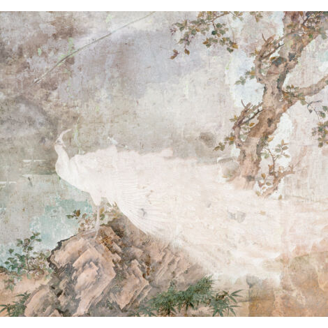 papier peint panoramique oiseau beige et blanc crème - Sanders & Sanders (1/4)
