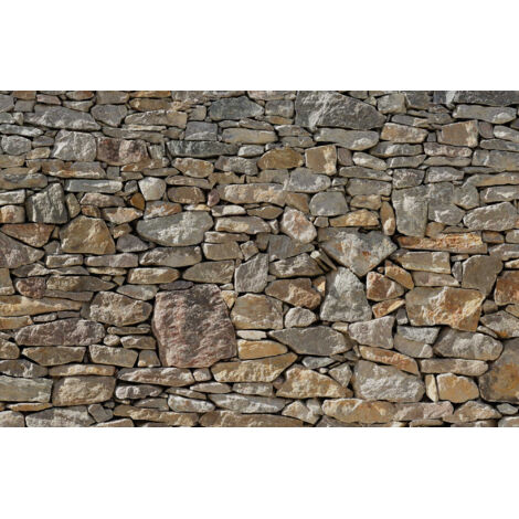 Papier peint panoramique classique,naturel,rustique Mur de Pierre (1/4)