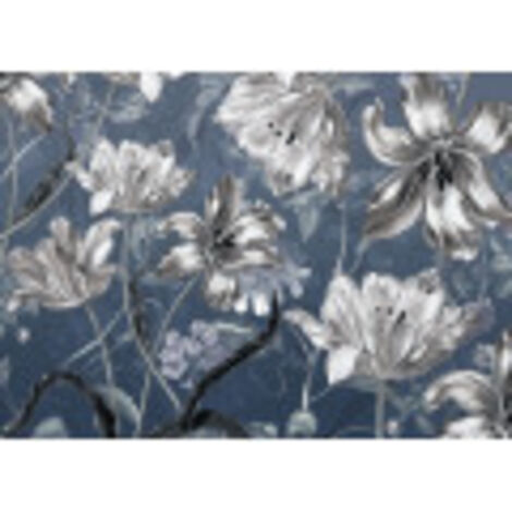 Papier peint panoramique romantique Bleu Merian (1/4)