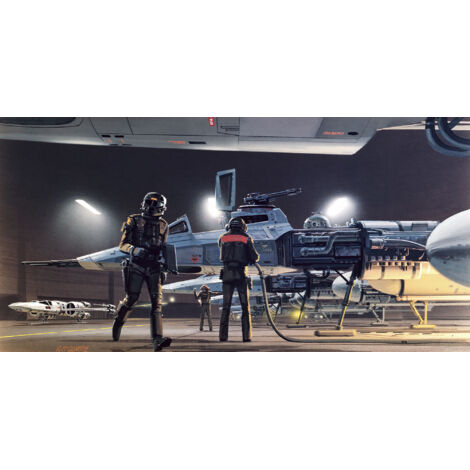 Papier peint panoramique moderne Star Wars Classique RMQ Y-Wing Yavin (1/4)