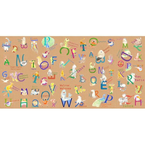 Papier peint panoramique enfant Animaux A-Z (1/4)