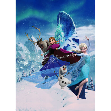 Papier peint panoramique enfant La Reine des Neiges Magie d’Elsa (1/4)