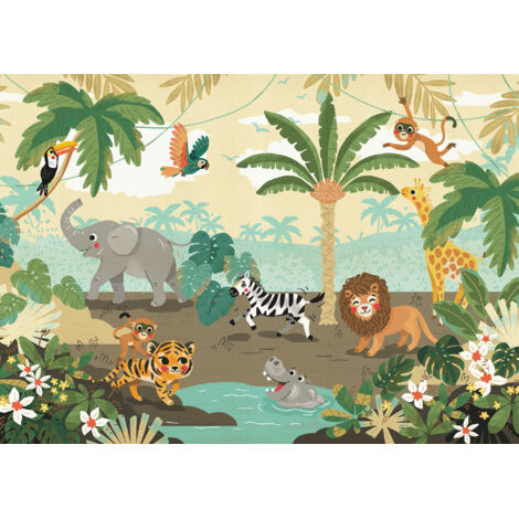 Papier peint panoramique enfant,modern Baby Safari (1/4)