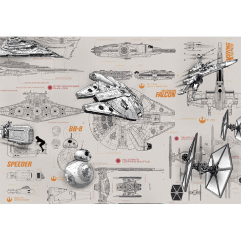 Komar STAR WARS Blueprints 368 x 254 cm, Papier peint panoramique 8-493, photomurale sur intissé (1/3)