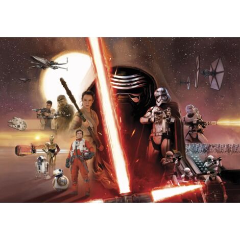 Komar STAR WARS EP7 Collage 368 x 254 cm, Papier peint panoramique 8-492, photomurale sur intissé (1/4)