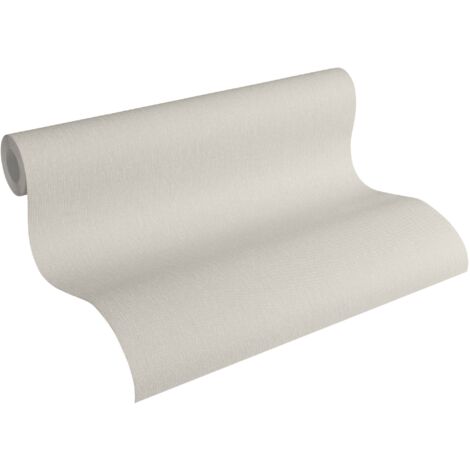 Papier peint élégant effet texile pour cuisine Tapisserie unie beige crème moderne Papier peint scandinave intissé pour chambre (1/5)