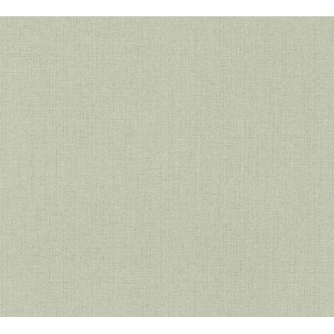 Papier peint tendance uni vert pour couloir Tapisserie moderne aspect textile verte Papier peint nordique monochrome idéal chambre
