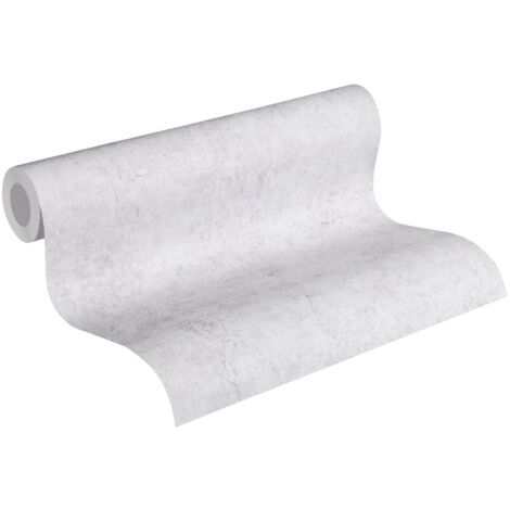 Papier peint moderne uni gris imitation béton Tapisserie pour salon industriel effet ciment Papier peint intissé gris clair (1/5)