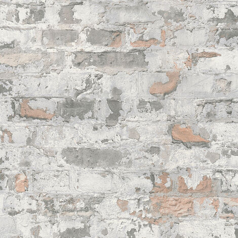 Papier peint intissé mur briques loft gris 1005x52cm LOFT