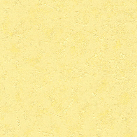 Papier peint crépi en jaune clair Papier peint intissé uni aspect crépi pour couloir et chambre d’enfant