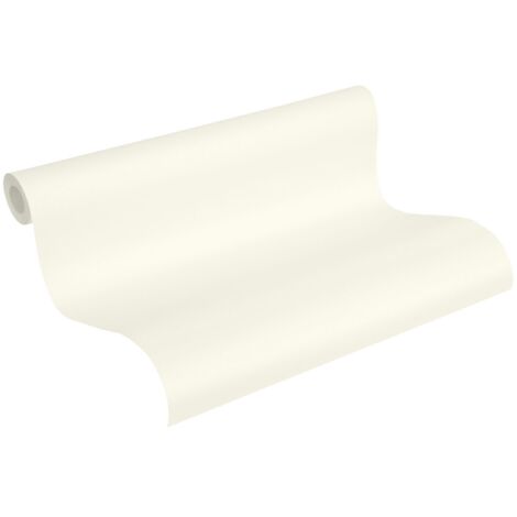 Papier peint tendance crème pour salon Tapisserie unie blanche idéale pour salle à manger Papiers peints intissés unis (1/5)