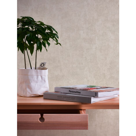 Papier peint aspect crépi idéal pour bureau Tapisserie moderne grise unie pour cuisine Papier peint intissé gris couloir (1/4)