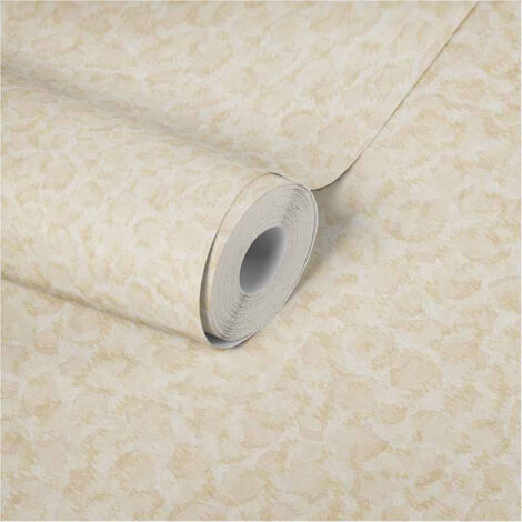 Papier peint motif léopard crème Tapisserie originale beige & crème Papiers peints idéal pour salon et chambre adulte (1/5)