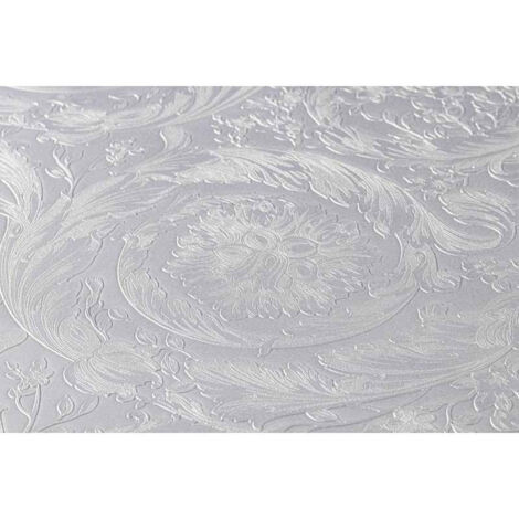 Papier peint fleur baroque gris idéal couloir Tapisserie style anglais grise pour salon Papiers peints motif pour chambre adulte (1/5)