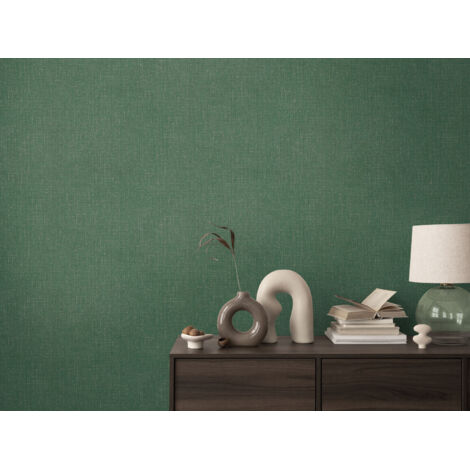 Papier peint intissé uni aux tons vert - 10,05 x 0,53 m - collection Cosmopolitan (1/5)