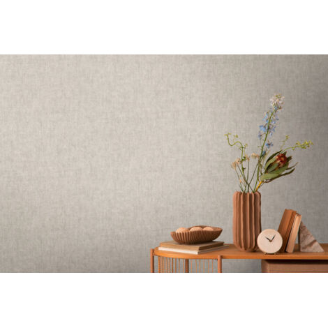 Papier peint intissé uni gris - 10,05 x 0,53 m - collection Cosmopolitan (1/5)