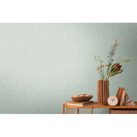Papier peint intissé uni vert - 10,05 x 0,53 m - collection Cosmopolitan (1/5)