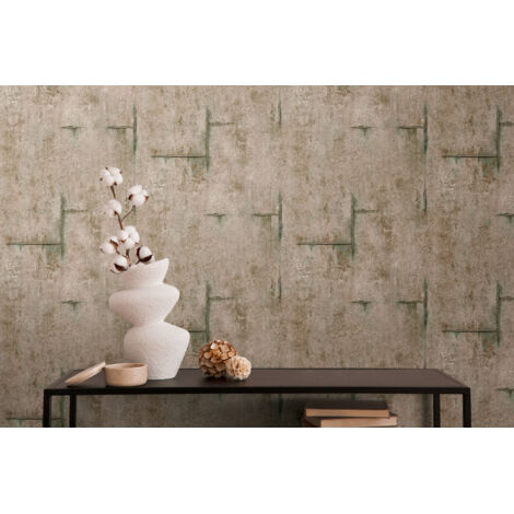 Papier peint intissé effet béton aux tons marron et gris - 10,05 x 0,53 m - collection Cosmopolitan (1/5)