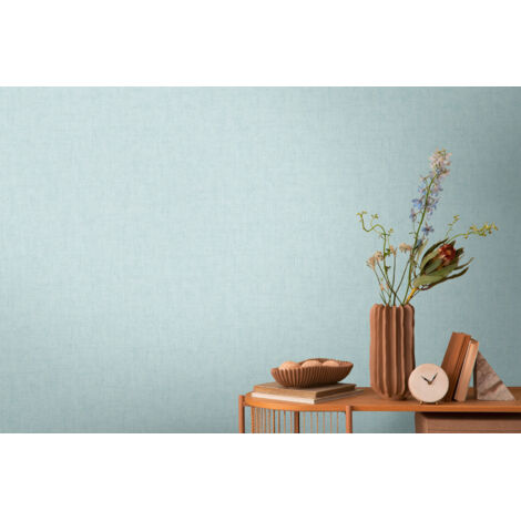 Papier peint intissé uni bleu - 10,05 x 0,53 m - collection Cosmopolitan (1/5)