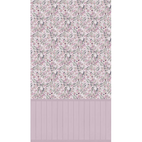 Papier peint intissé Fleuri Mauve, Rose, Rose - 8,80 x 0,53 m (1/3)
