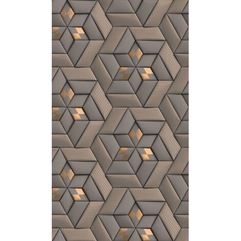 Papier peint vinyle intissé contemporain – Motifs géométriques 3D – Lessivable et strippable – 1,59m x 2,80m – 391781 – A.S. Creations - AS-391781