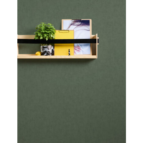 Papier peint moderne vert foncé pour salon Tapisserie intissée verte idéale entrée Papier peint uni intissé chambre adulte