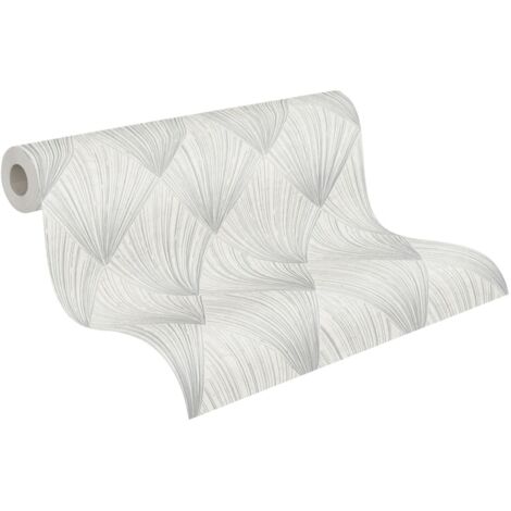 papier peint géométrique blanc et gris - Livingwalls (1/5)