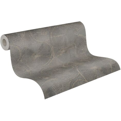 Papier peint ethnique argent gris Papier peint africain gris foncé pour salon et cuisine (1/5)