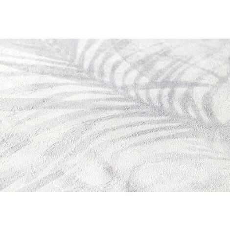 Papier peint feuille gris clair effet aquarelle Tapisserie grise motif feuille salon & salle à manger Papier peint vinyle intissé trendy