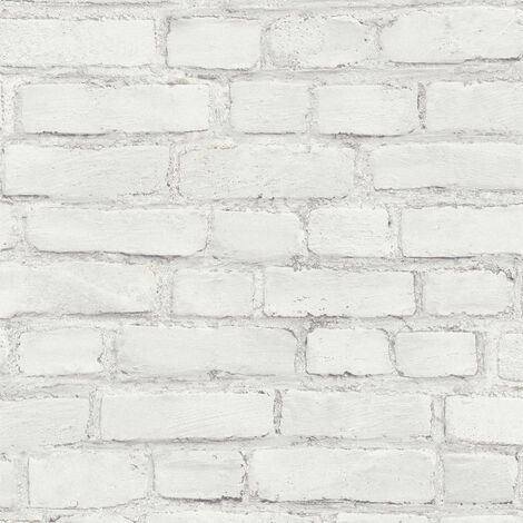 Papier peint tendance imitation brique blanche pour cuisine Tapisserie moderne effet pierre Papier peint industriel blanc intissé