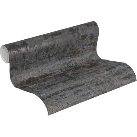 Papier peint gris anthracite mur usé moderne Tapisserie grise mur industriel pour chambre adulte Papier peint intissé moderne salon (1/5)
