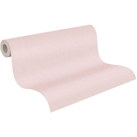Papier peint rose en aspect textile Papier peint non-tissé uni en lin rose clair Papier peint pastel avec structure en lin (1/5)