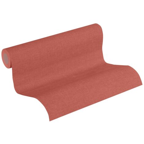 Papier peint moderne uni rouge Tapisserie intissée texturée pour couloir Papier peint aspect textile pour chambre (1/5)