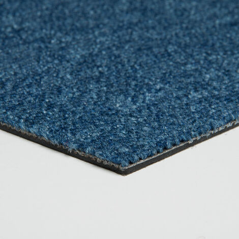 Dalle moquette bleue 50x50 cm – Moquette dalles bouclées antidérapantes – Pose plombante sans colle – Pour salon et chambre – Schatex