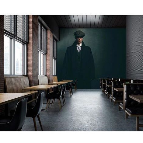 Papier peint panoramique design noir et gris Tapisserie panoramique à motif homme moderne Papier peint panoramique tendance pour salon (1/3)