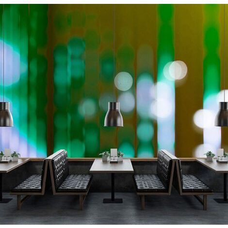 Papier peint panoramique vert original pour bureau Tapisserie panoramique design pour salon Papier peint panoramique idéal pour chambre (1/3)