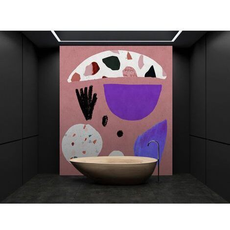 Papier peint panoramique rouge et coloré design Tapisserie panoramique salle de bain art moderne Papier peint panoramique abstrait tendance (1/3)