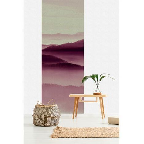 Papier peint panoramique paysage idéal pour bureau Tapisserie panoramique rose idéale pour chambre Papier peint panoramique montagne original (1/3)