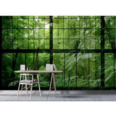 Papier peint panoramique forêt pour salon Tapisserie panoramique nature élégante Papier peint panoramique pour chambre motif floral (1/3)