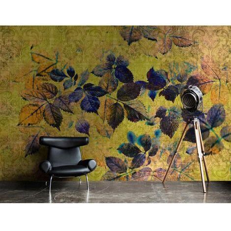 Papier peint panoramique nature jaune et violet Tapisserie panoramique automne pour chambre Papier peint panoramique moderne (1/3)