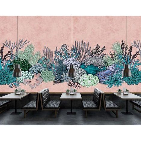 Papier peint panoramique salle à manger et bureau Tapisserie panoramique design de corail Papier peint panoramique beige et brun nature (1/3)