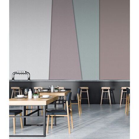 Papier peint panoramique gris taupe moderne Tapisserie panoramique géométrique pour chambre Papier peint panoramique salon & cuisine (1/3)