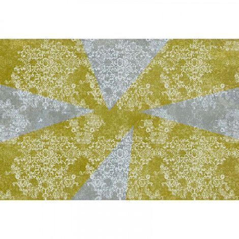 Papier peint panoramique vert et gris Tapisserie panoramique à motifs blancs oriental Papiers peints panoramiques tendances pour salon (1/3)