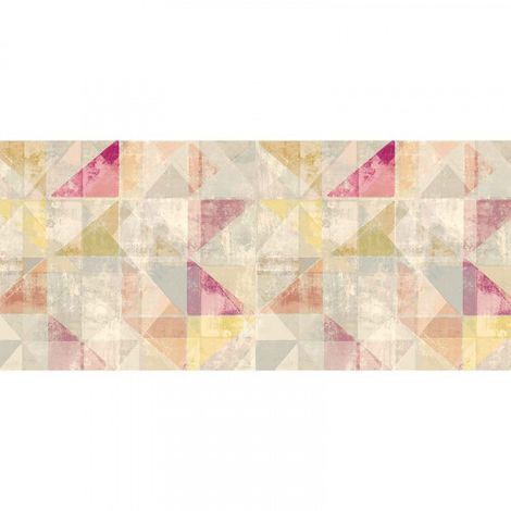 Papier peint panoramique motifs triangulaires Tapisserie panoramique design pour chambre Papiers peints panoramique multicolore motif géométrique (1/3)