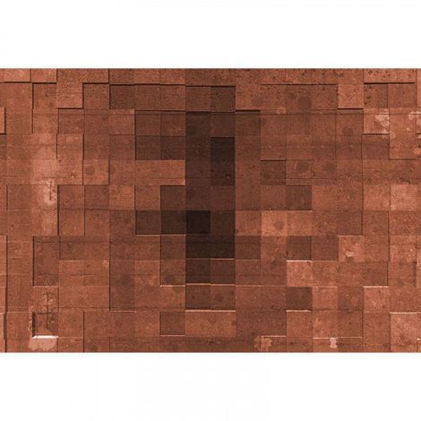 Papier peint panoramique moderne style industriel Tapisserie panoramique géométrique pierre Papier peint panoramique orange trompe l'oeil pierre (1/3)