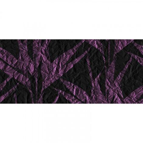 Papier peint panoramique 3D noir & violet Tapisserie panoramique design couloir Papier peint panoramique feuille effet froissé idéal cage d'escalier (1/3)