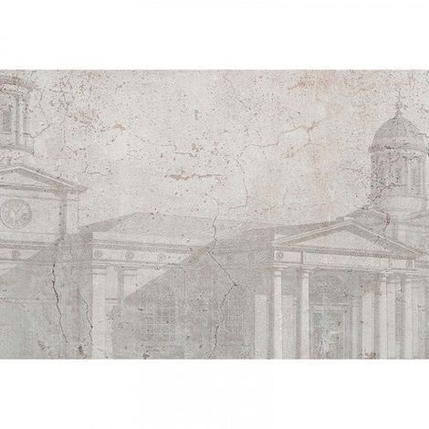Papier peint panoramique gris effet béton architecture Tapisserie panoramique grise pour salon Papier peint panoramique couloir avec monument ancien (1/3)