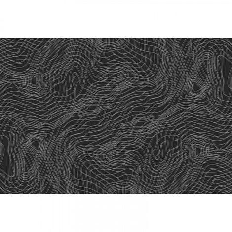 Papier peint panoramique graphique noir Tapisserie panoramique noire originale & design Papier peint panoramique moderne pour salon (1/3)