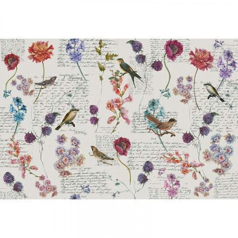Papier peint panoramique multicolore motif oiseaux Tapisserie panoramique nature originale Papier peint panoramique animaux pour chambre (1/3)